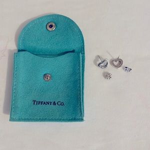 Tiffany&Co. Sterling Silver Heart Stud Earring